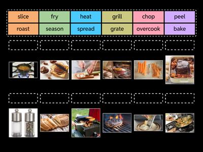 Own it! 4 Cooking Verbs (Cards/Flip Tiles/Match)