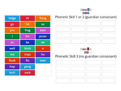 Phonetic skills 1 and 2 or 3