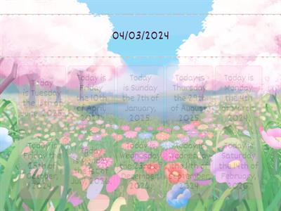 Kids: Dates and ordinal numbers