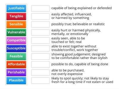  -able -ible Match Up