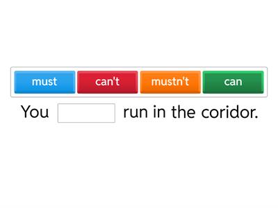 Can, Can't, Must, Must not(Mustn't) Exercise