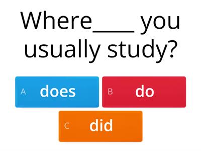 QUESTIONS: DO, DOES or DID?