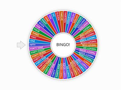  BINGO Numbers 1- 50 ENGLISH