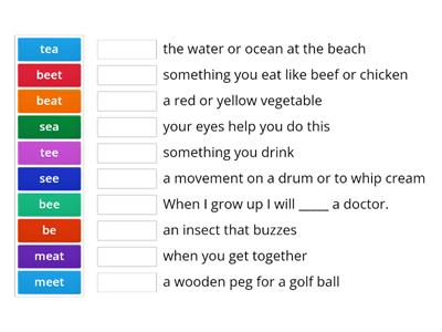 ee and ea homophones