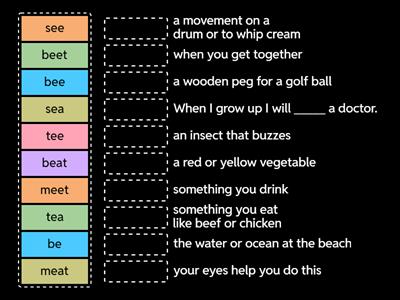 ee and ea homophones