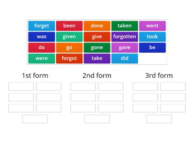 Irregular verbs SORTING