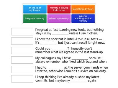 Personal Sentences (IT, Memory; SO B2 3Ed U1B)