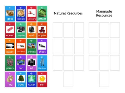 Natural & Manmade Resources Differentiated