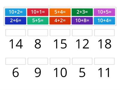 Addition Match Up with Some Teens