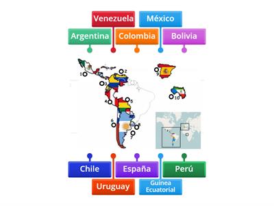 Spanish Speaking countries Map Match