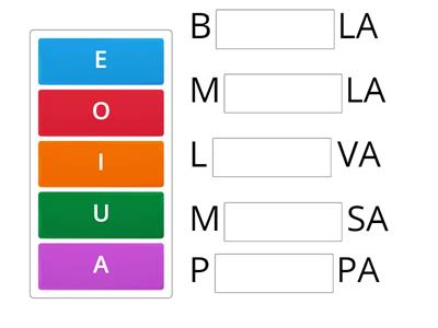 COMPLETE COM AS VOGAIS