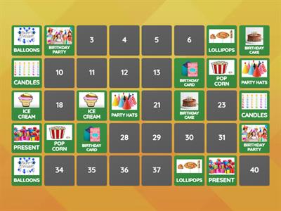 BIRTHDAY PARTY - MEMORY GAME 