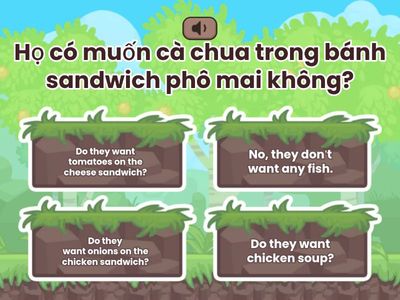 Quiz Luyện tập các mẫu câu trong Start up 1  Unit 7 Lesson 1