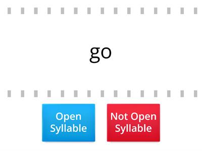 Open Syllable True or False