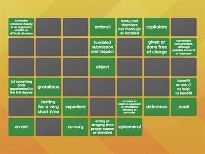 Seniors Vocabulary Part A and B