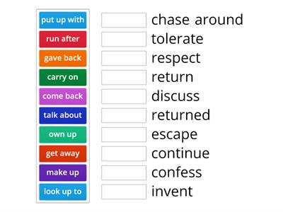 phrasal verbs solution pre intermediate