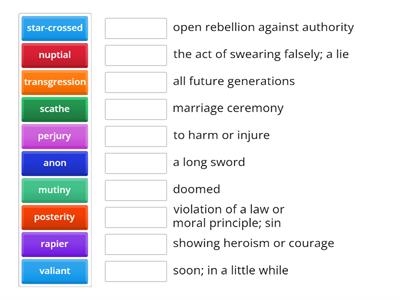 Romeo and Juliet, Act I Vocab