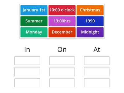 Prepositions of time