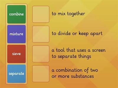 Mixtures Vocabulary (Grade 3 Science)