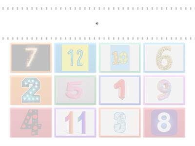 Number 1~12 match up(單字圖與數字發音)
