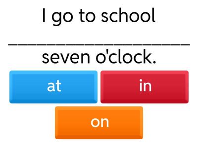 prepositions : Time 1