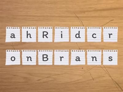 Grade 7 ~ Term Two; Unjumble - Famous People