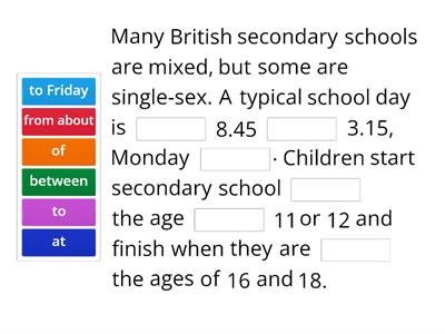 Culture note: British secondary schools Solutions Elementary 2E