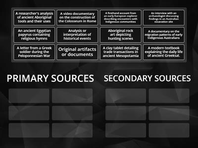 Primary and Secondary Sources
