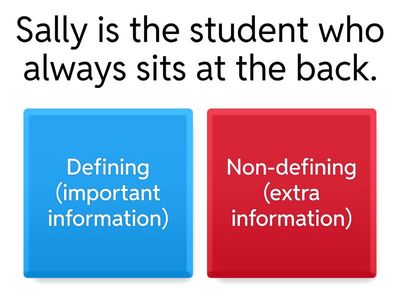  Defining/Non-defining relative clauses