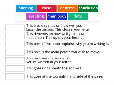 Letter writing features match up