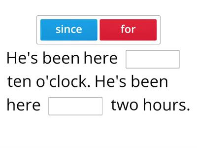 ESOL E3 Present Perfect + for/since