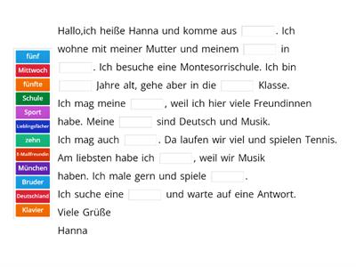 Die E-Mail ergänzen (über die Schule)