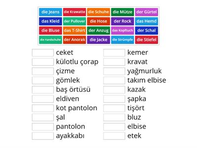 Kleidungen-Deutsch-Türkisch