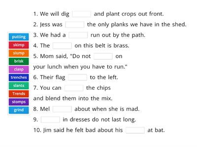 2.4 B Sentences P. 99 Missing Word