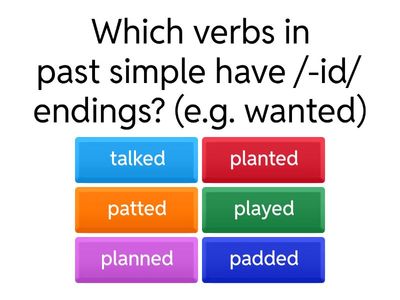 Pronunciation of past simple regular verbs