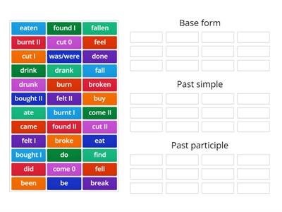 Brainy 6 irregular verbs Part 1/3