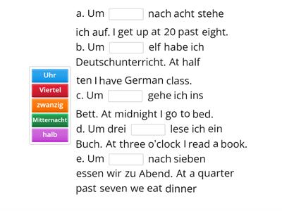 1Y German Zeit Missing Word