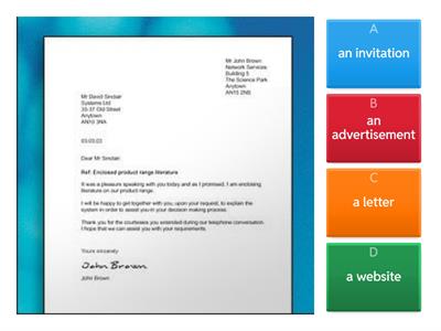 E1 ESOL Copy of Types of Text