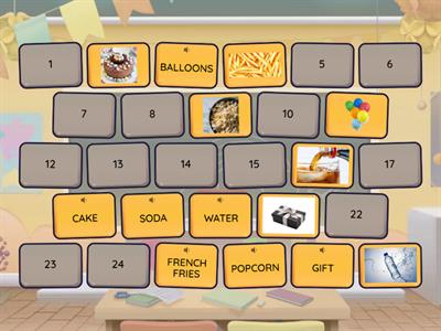 BIRTHDAY PARTY memory game