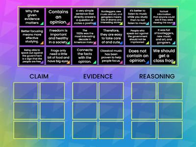 Claim - Evidence - Reasoning