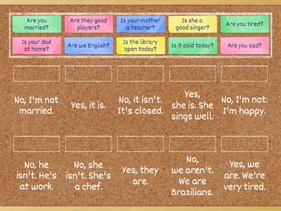 Verb to be - Questions and Answers