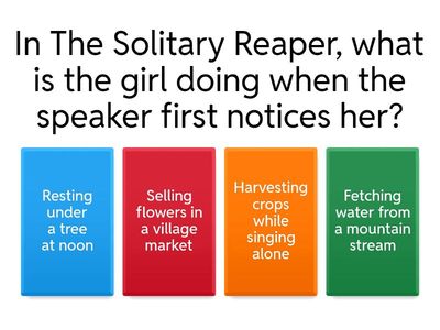 Know the Poem-The Solitary Reaper