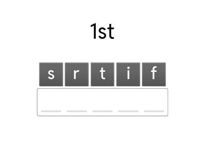 Ordinal numbers 1-10