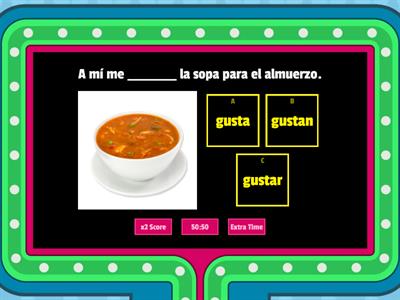 Gustar + nouns