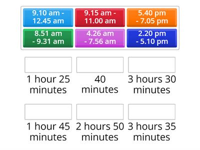 Duration of time - hours and minutes