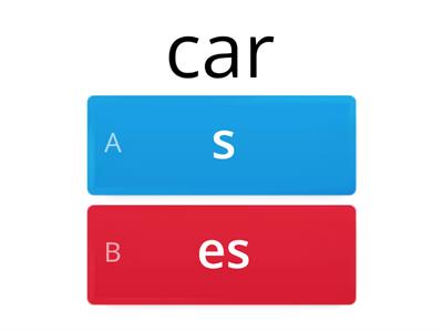 Plural endings (s or es)