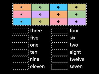 sound match 1-12 numbers to 12 count