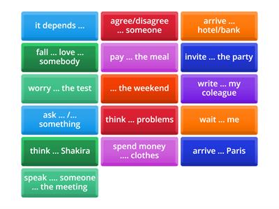 Verbs + prepositions (EF A2 p. 153)