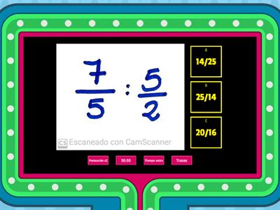 Multiplicación y división de fracciones