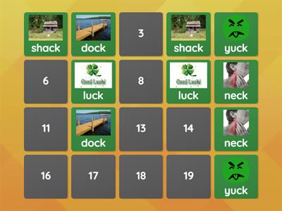 Digraph -ck --- Memory Matching Game